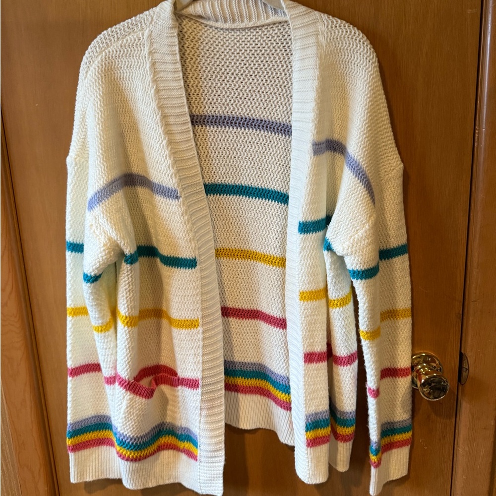 Vibrant Striped Women's Cardigan